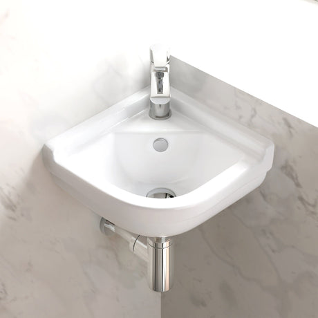 Gasha Corner Vitreous China Wall-Mount Bathroom Sink