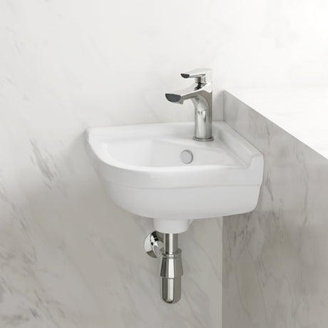 Gasha Corner Vitreous China Wall-Mount Bathroom Sink