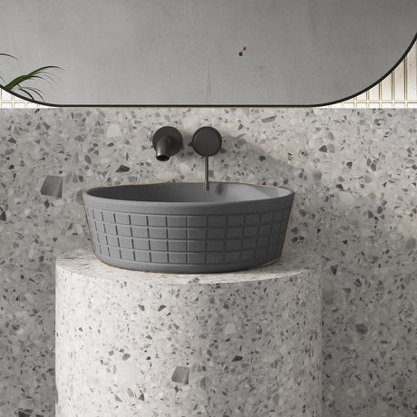 Gelber Round Cast Concrete Vessel Sink - Dark Grey