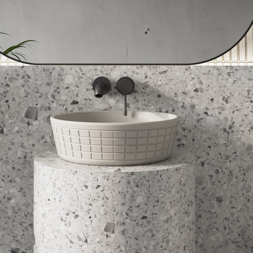 Gelber Round Cast Concrete Vessel Sink - Light Grey