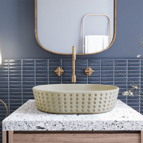 Gerzen Oval Cast Concrete Vessel Sink - Desert Brown