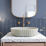 Gerzen Oval Cast Concrete Vessel Sink - Light Grey