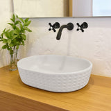 Gerzen Oval Cast Concrete Vessel Sink - White
