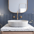 Gerzen Oval Cast Concrete Vessel Sink - White