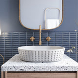 Gerzen Oval Cast Concrete Vessel Sink - White