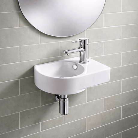 Glidden Vitreous China Wall-Mount Bathroom Sink - Right Side Faucet Drilling