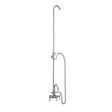 Gooseneck Leg Tub Diverter Faucet with Hand Shower and Riser