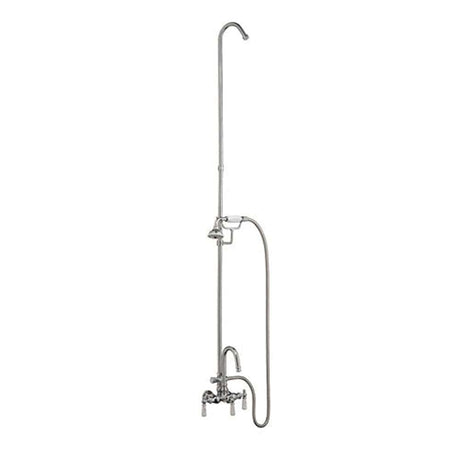 Gooseneck Leg Tub Diverter Faucet with Hand Shower and Riser