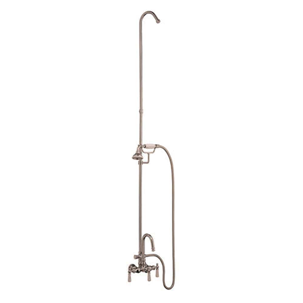 Gooseneck Leg Tub Diverter Faucet with Hand Shower and Riser