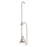 Gooseneck Leg Tub Diverter Faucet with Hand Shower and Riser