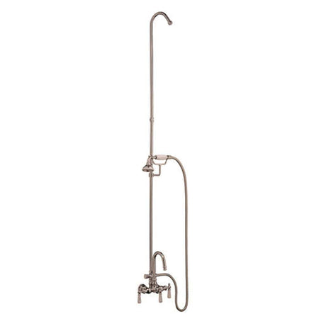 Gooseneck Leg Tub Diverter Faucet with Hand Shower and Riser