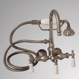 Gooseneck Leg Tub Wall-Mount Diverter Faucet with Hand Shower