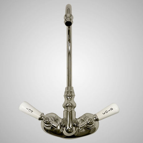 Gooseneck Tub Faucet with Porcelain Lever Handles
