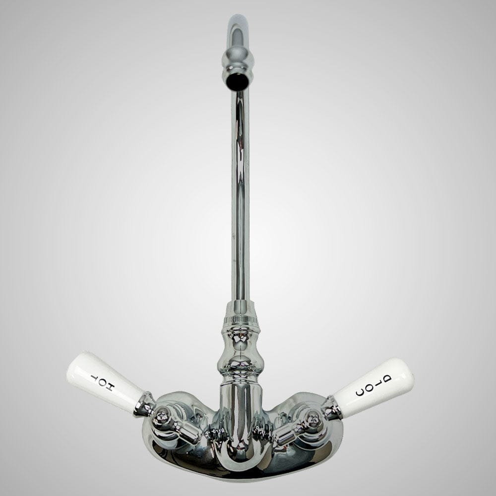 Gooseneck Tub Faucet with Porcelain Lever Handles