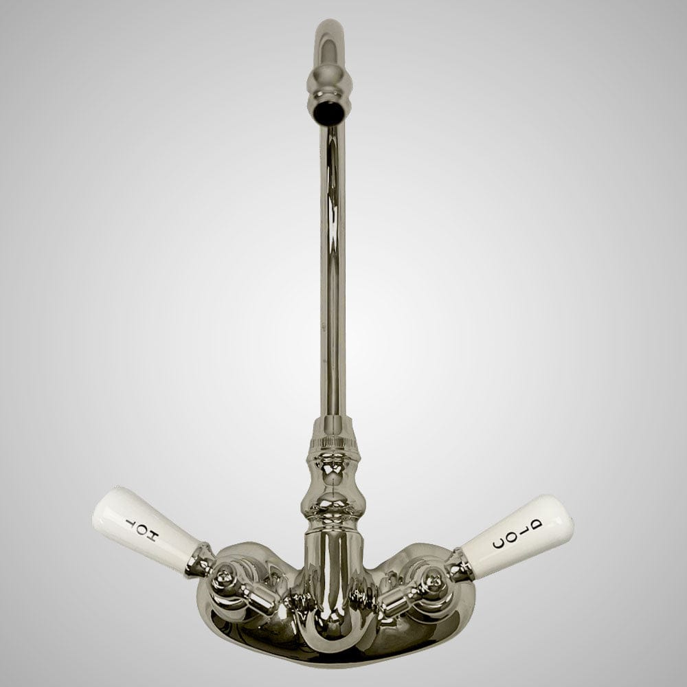 Gooseneck Tub Faucet with Porcelain Lever Handles