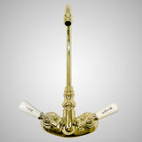 Gooseneck Tub Faucet with Porcelain Lever Handles