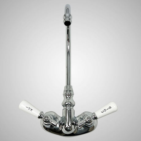 Gooseneck Tub Faucet with Porcelain Lever Handles