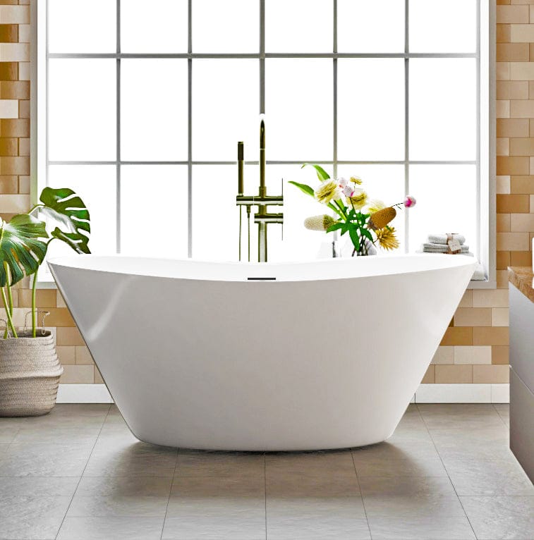 Grayson Acrylic Double-Slipper Freestanding Tub With Insulation