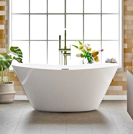 Grayson Acrylic Double-Slipper Freestanding Tub With Insulation