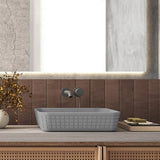 Harter Rectangular Cast Concrete Vessel Sink - Dark Grey
