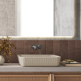 Harter Rectangular Cast Concrete Vessel Sink - Desert Brown