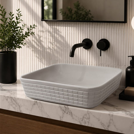 Harter Rectangular Cast Concrete Vessel Sink - Light Grey