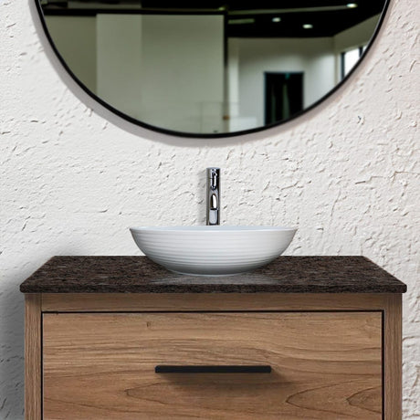 Henefer Vitreous China Decorated Vessel Sink - Matte White