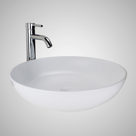 Henefer Vitreous China Decorated Vessel Sink - Matte White