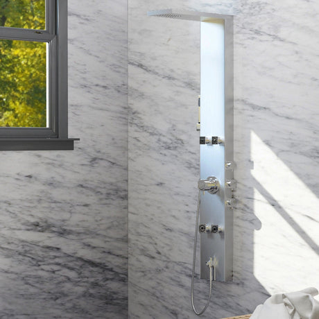 Herdis Pressure Balance Stainless Steel Shower Panel with Hand Shower