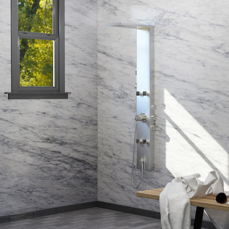 Herdis Pressure Balance Stainless Steel Shower Panel with Hand Shower