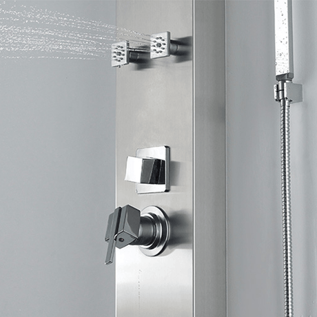 Hourig Pressure Balance Stainless Steel Shower Panel with Hand Shower