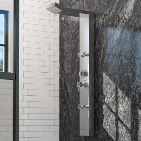 Hourig Pressure Balance Stainless Steel Shower Panel with Hand Shower