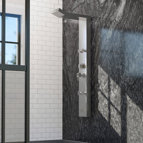 Hourig Pressure Balance Stainless Steel Shower Panel with Hand Shower