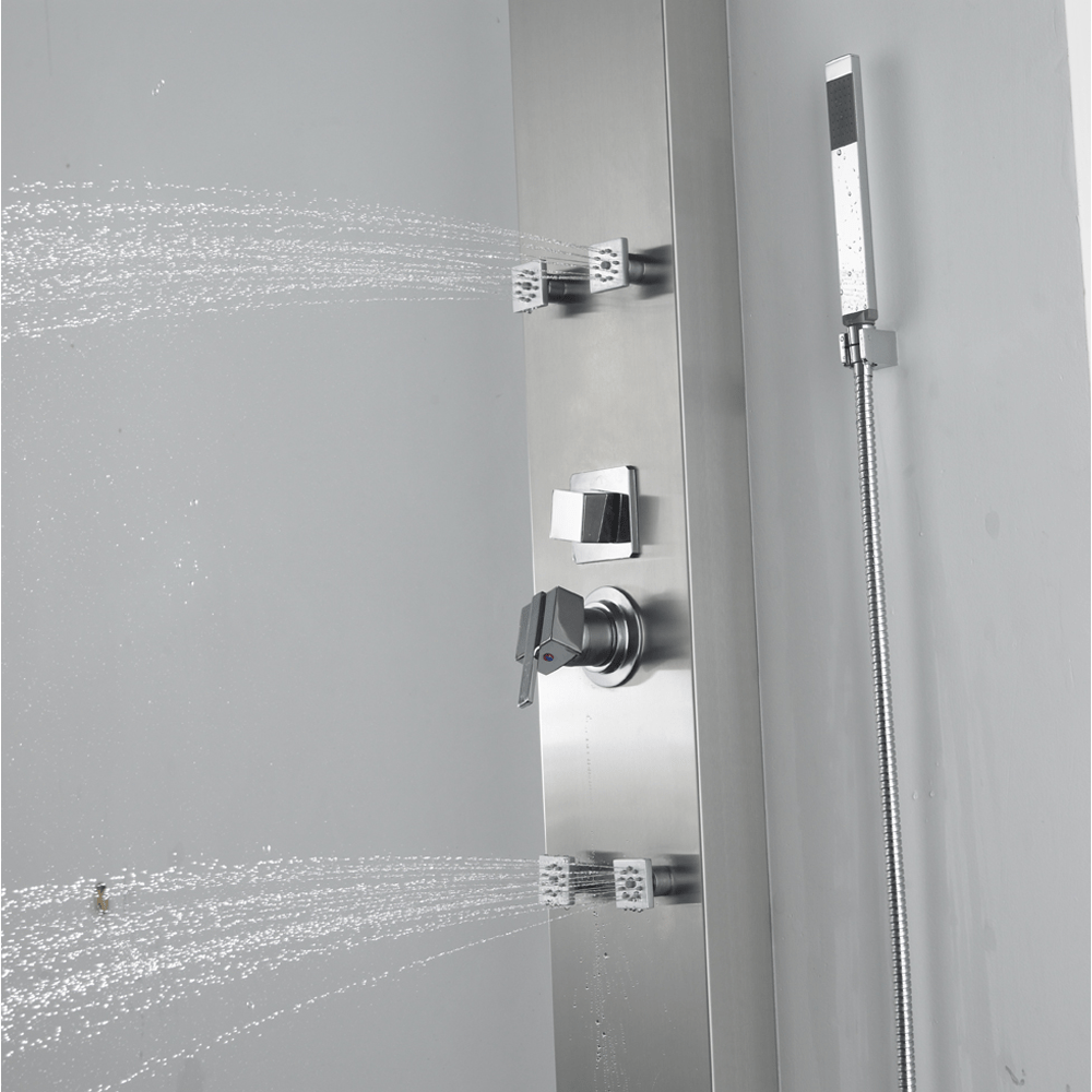 Hourig Pressure Balance Stainless Steel Shower Panel with Hand Shower
