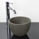 Humboldt Round Cast Concrete Vessel Sink - Dark Gray