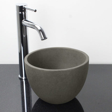 Humboldt Round Cast Concrete Vessel Sink - Dark Gray