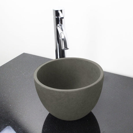 Humboldt Round Cast Concrete Vessel Sink - Dark Gray