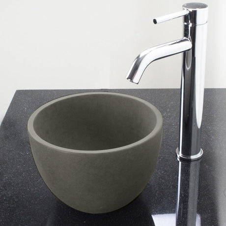Humboldt Round Cast Concrete Vessel Sink - Dark Gray
