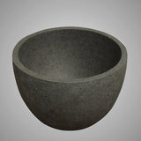 Humboldt Round Cast Concrete Vessel Sink - Dark Gray with Textured Finish