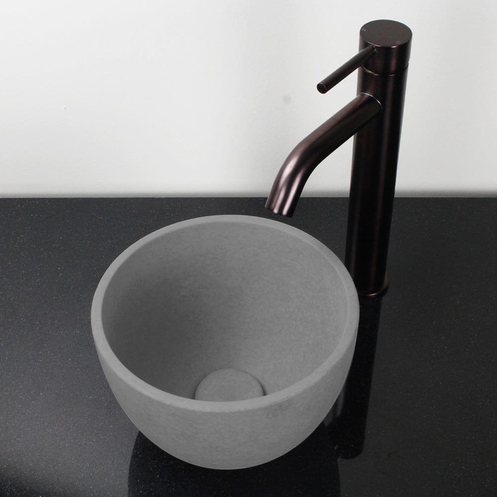 Humboldt Round Cast Concrete Vessel Sink - Light Gray
