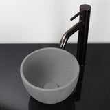 Humboldt Round Cast Concrete Vessel Sink - Light Gray