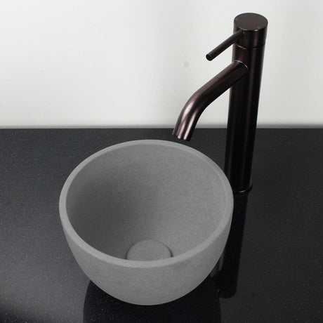 Humboldt Round Cast Concrete Vessel Sink - Light Gray