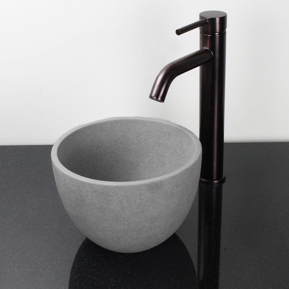 Humboldt Round Cast Concrete Vessel Sink - Light Gray