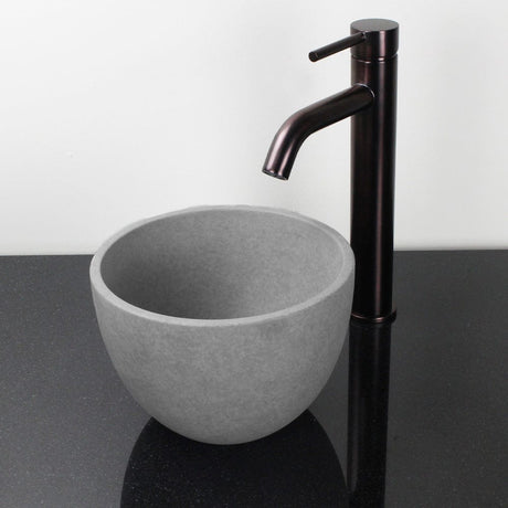 Humboldt Round Cast Concrete Vessel Sink - Light Gray