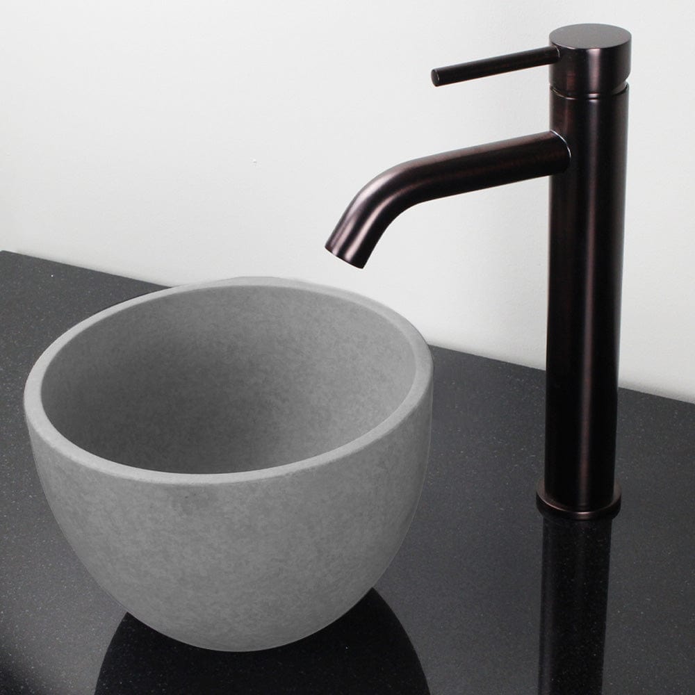 Humboldt Round Cast Concrete Vessel Sink - Light Gray