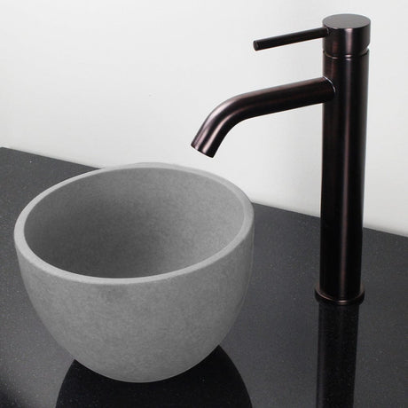 Humboldt Round Cast Concrete Vessel Sink - Light Gray