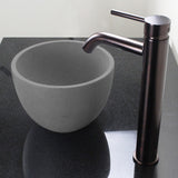 Humboldt Round Cast Concrete Vessel Sink - Light Gray