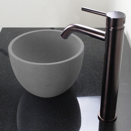 Humboldt Round Cast Concrete Vessel Sink - Light Gray