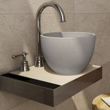 Humboldt Round Cast Concrete Vessel Sink - Light Gray with Textured Finish
