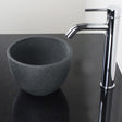 Humboldt Round Cast Concrete Vessel Sink - Speckled Dark Gray Sandstone